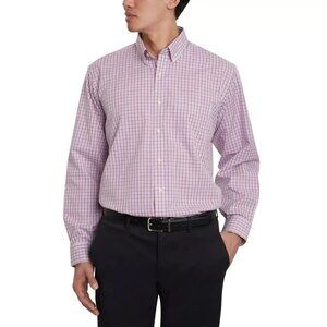 Kirkland Signature Men's 17 Non-Iron Purple Gingham Button-Down Shirt M0369